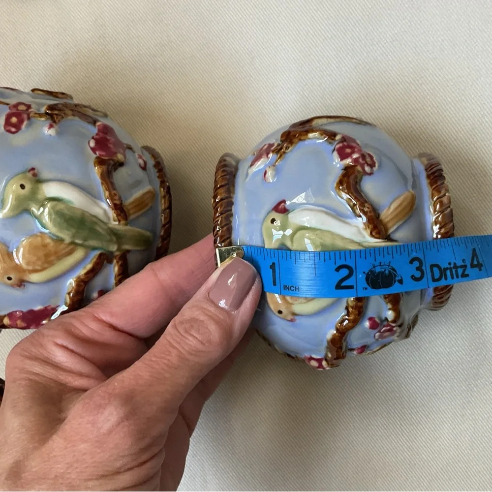 Whimsical Vintage Seymour Mann Majolica Lidded Sugar Jar and Creamer Set
